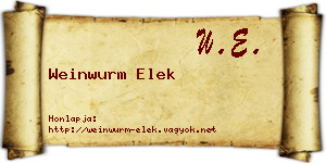 Weinwurm Elek névjegykártya